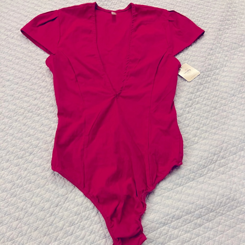 Free People pink bodysuit